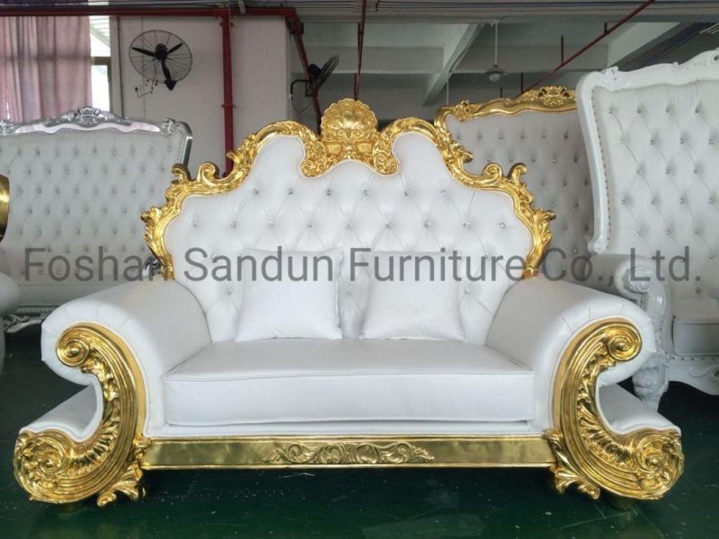Hot Selling Solid Wood Luxury Design Wedding Throne Sofa Chair