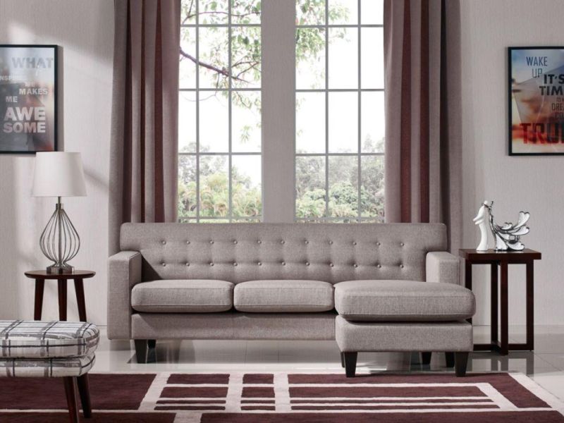 Divani Casa Tawny Modern Fabric Sofa & Ottoman Set Simply Style Living Room Couch