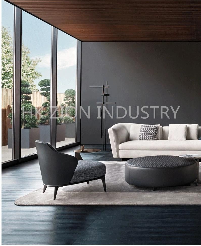 Nordic Style Modern Leather Single Sofa Chair Wooden Sofa Manufacturers Furnitures House Sofa Set Luxury Lounge Sofa Reception Chair Negotiate Chair Sofa