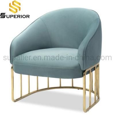 High Quality Modern Style Home Furniture Metal Leather Sofa Chair