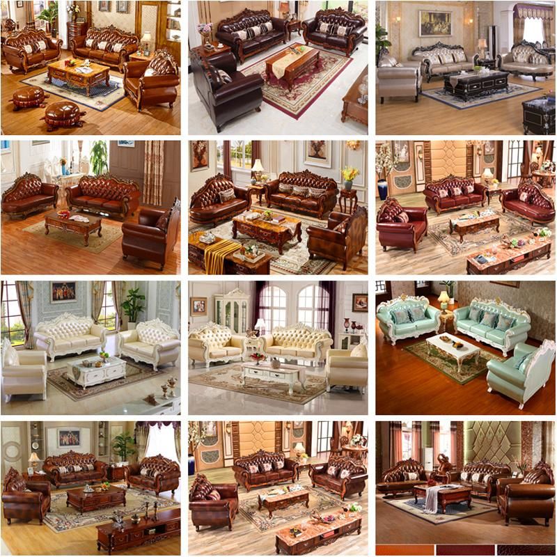 Factory Wholesale Wood Carved Fabric Sofa in Optional Sofas Seats