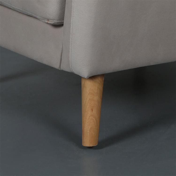Home Modern Leisure Design Bedroom Fabric Wooden Couch Living Room Furniture Single Sofa