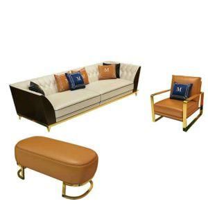 Light Luxury Modern Home Furniture Genuine Leather Sofa (L03)