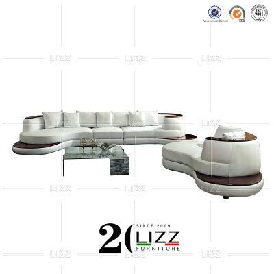 Unique Curved Style Sectional Geniue Leather Home Living Room Sofa Leisure Couch
