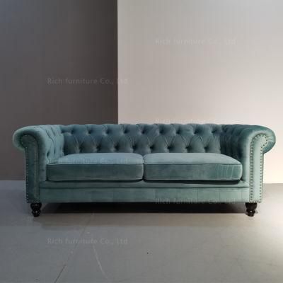 Classic Fabric Velvet Chesterfield Sofa