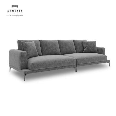 Wood Furniture Modern Home Corner Sectional Recliner Fabric Sofa