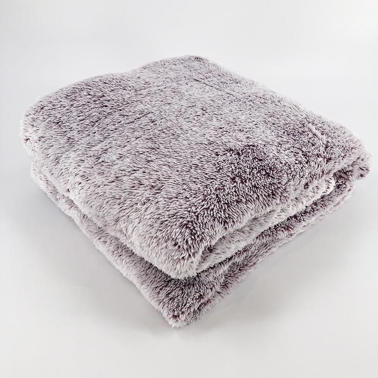 Super Soft 100% Polyester Wine Plush Fuzzy Sofa Bedding Fluffy Fleece Fur Blanket