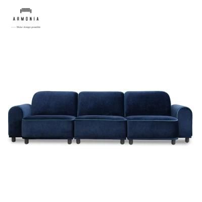 Medium Back Living Room Furniture Wooden Legs Sofa Fabric Sofa