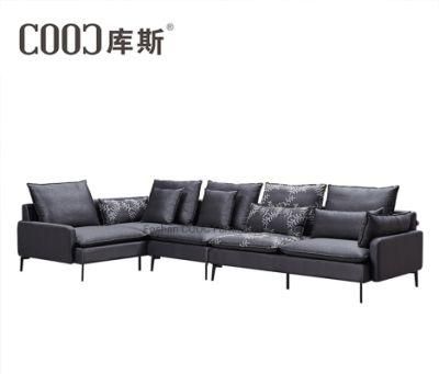 Chinese Modern Living Room Furniture Jacquard Leathaire Sofa