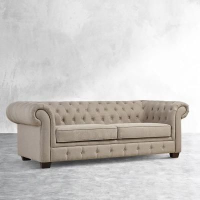 Traditional Chesterfield Fabric Tufted Sofa Upholstered Home Furniture Classic Furniture Set for Living Room
