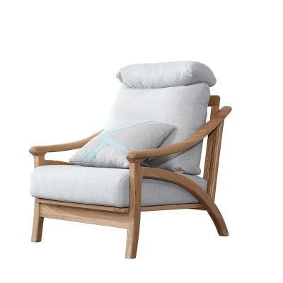 Simple Oak Solid Wood Water Cube Fabric Sofa 0112