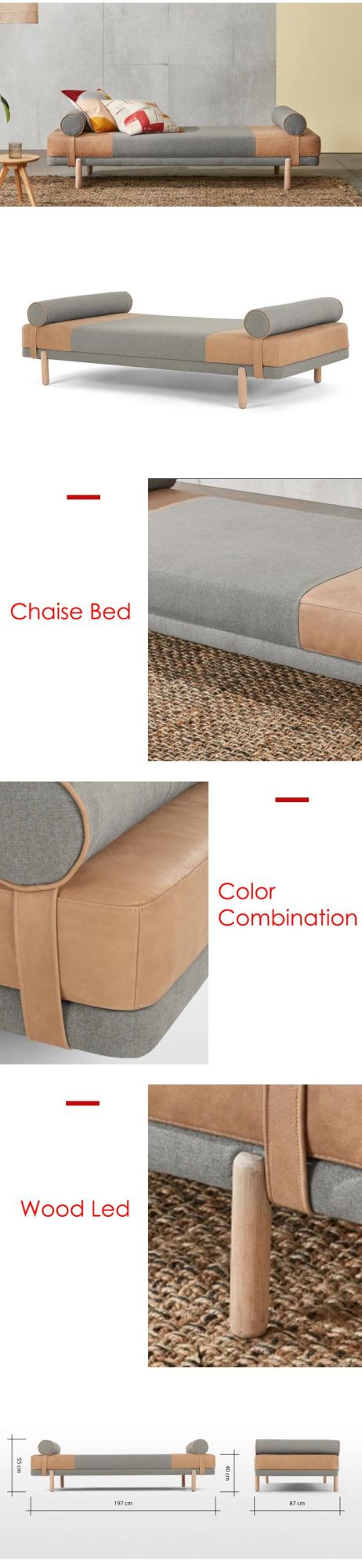 Modern Living Room Furniture Leisure Sofa Bed