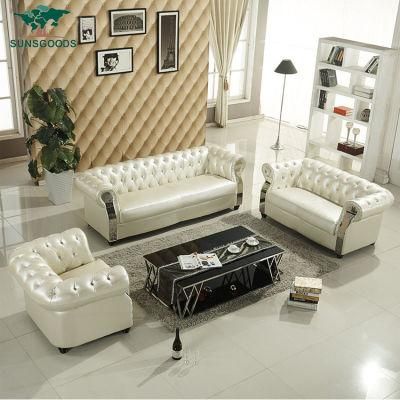 High Quality Classic Large Size Living Room Leather and Fabric Sofa