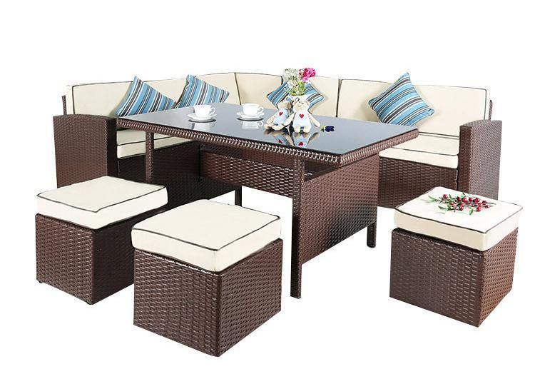 Patio Wicker Conversation Set All-Weather Rattan Outdoor Sectional Sofa Furniture