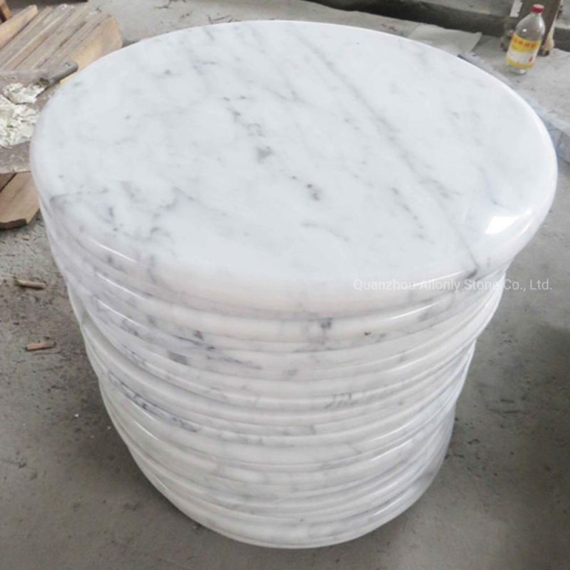 Wholesale Oval Carrara White Marble Stone Coffee Table Top