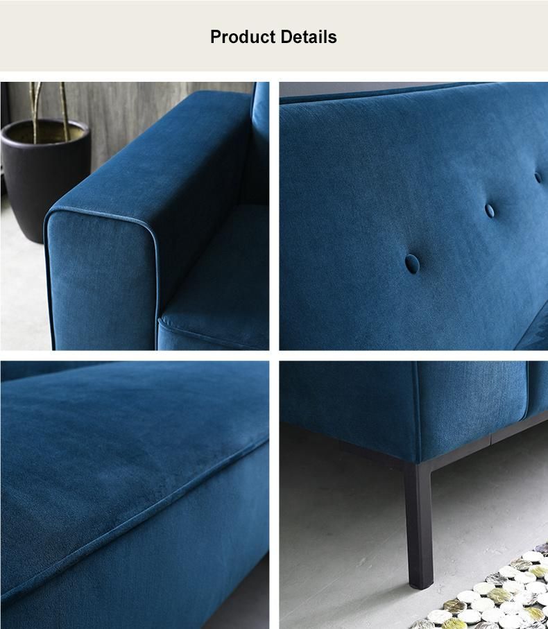 with High Back Living Room Furniture Corner L Shape Fabric Sofa