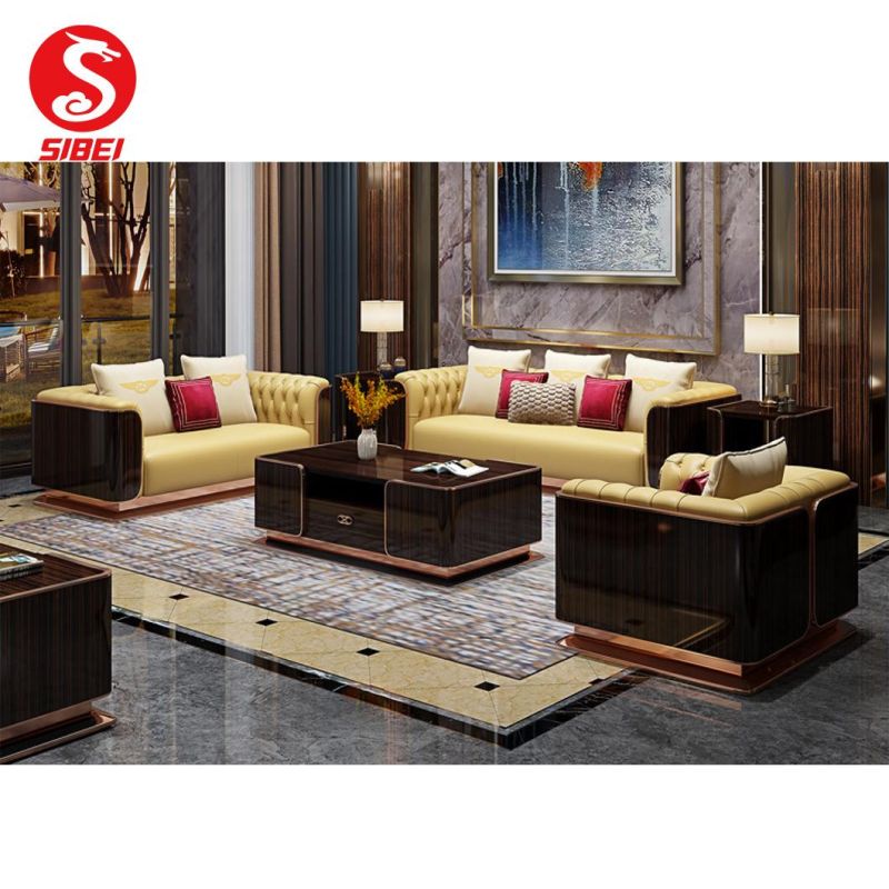 China Factory Design Italy Modern Light Luxury Home Furniture Leather Sofa