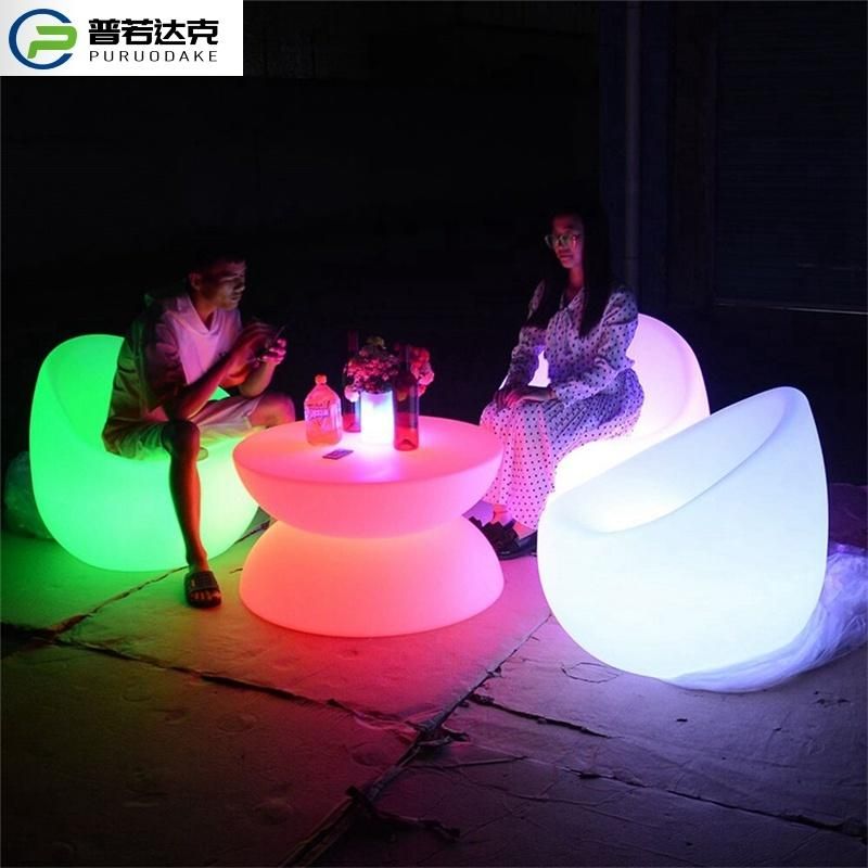 Plastic Rechargeable Colorful Luminous LED Sofa