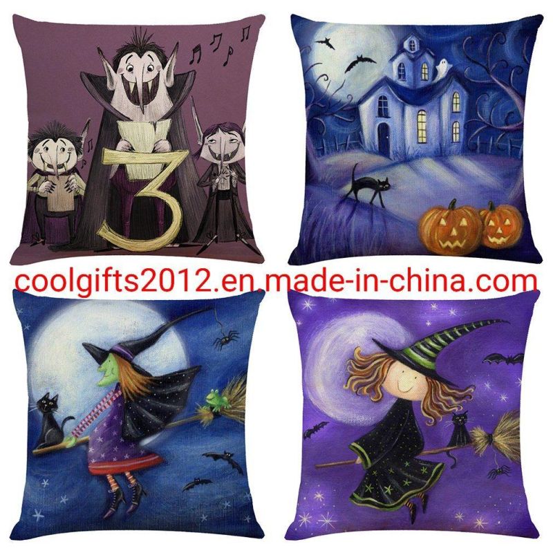 Halloween Pillow Covers Decorative Pillow Case Cotton Linen Sofa Square Pillow Case