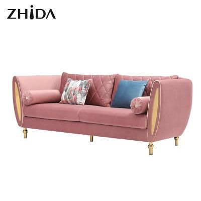 10% off Zhida Middle East Home Living Room Furniture High Class Hotel Lobby Sofas Modern Luxury Design Velvet 1 2 3 Sectional Sofa for Villa