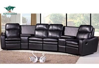 Most Popular Home Cinema Leather Recliner Sofa, Leather Home Theater Sectional Furniture