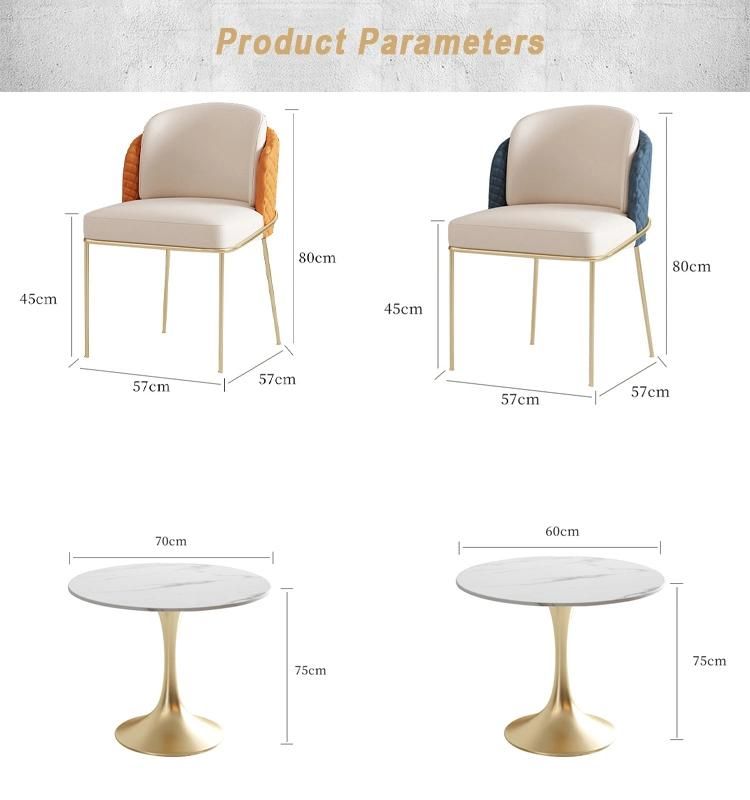 High Quality Luxury Home Living Room Sofa Furniture Velvet PU Leather Upholstered Dining Chair
