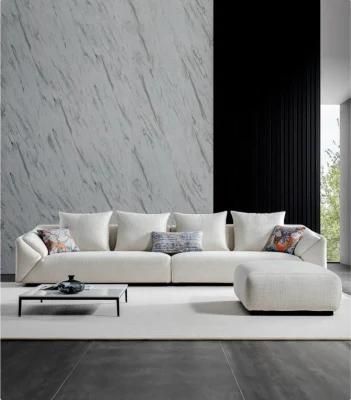 Luxury Elegant Design Living Room Velvet White Sofa Set Furniture