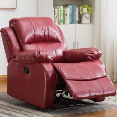 Home Furniture Functional Leisure Single One Seat Sofa Manual Recliner Sofa High Quality Living Room Sofa Red Wine Color