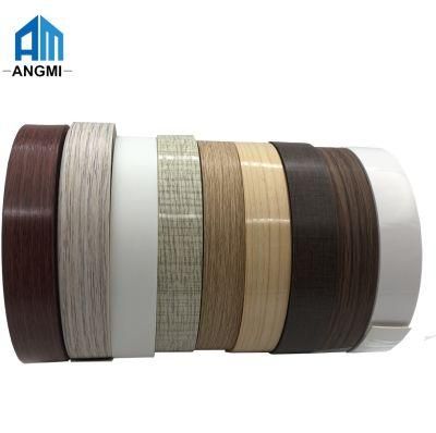 High Quality Solid White Wood Grain Edge Banding PVC Edge Banding Tape for Office/Kitchen/Cabinet Decoration