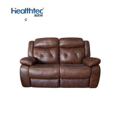 Healthtec USB Charge Genuine Leather Recliner Sofa for Living Room Home Furniture