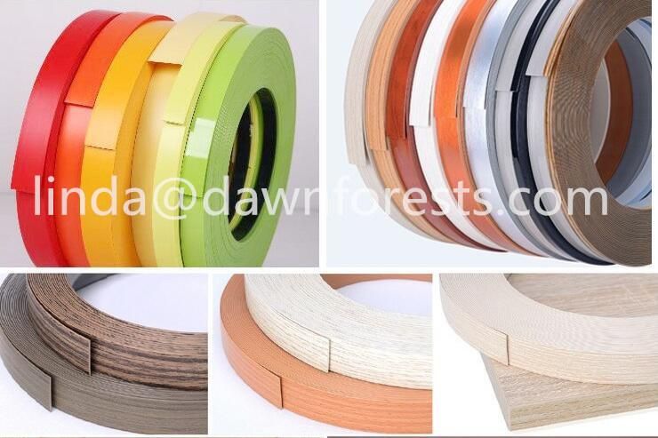 High Proportion 1.0mm High Glossy Solid/Wood Grain Color PVC Edge Banding