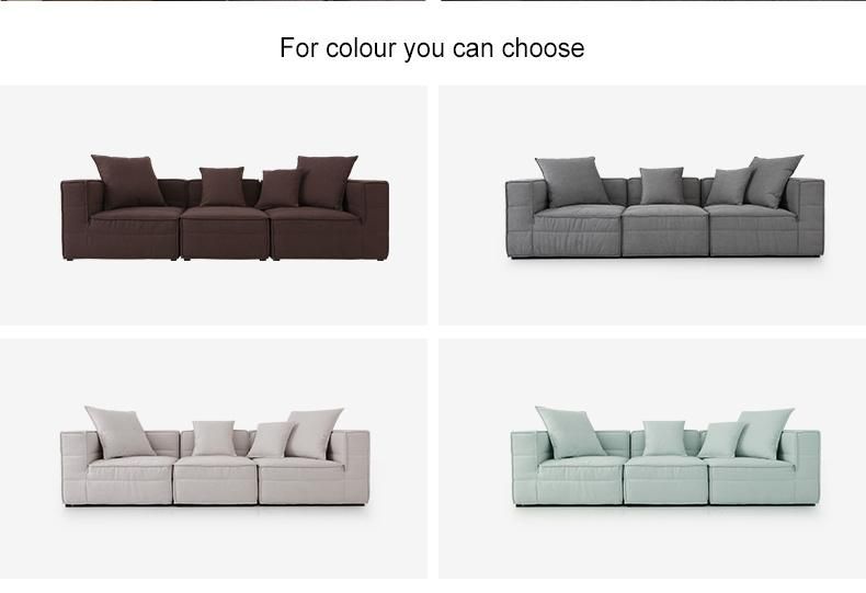 Good Service Wood with Armrest Living Room Fabric Luxury Couch Corner Sofa