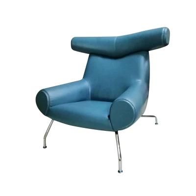 Nordic Design Modern Hotel Lobby Lounge Ox Chair Designer Office Armchair Fiberglass Leather Sofa