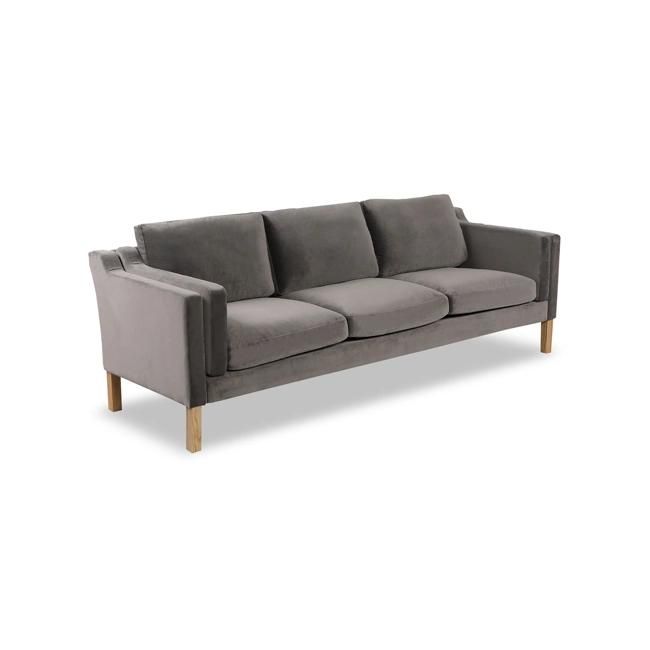 Hans Wegner Grey Velvet Sofa