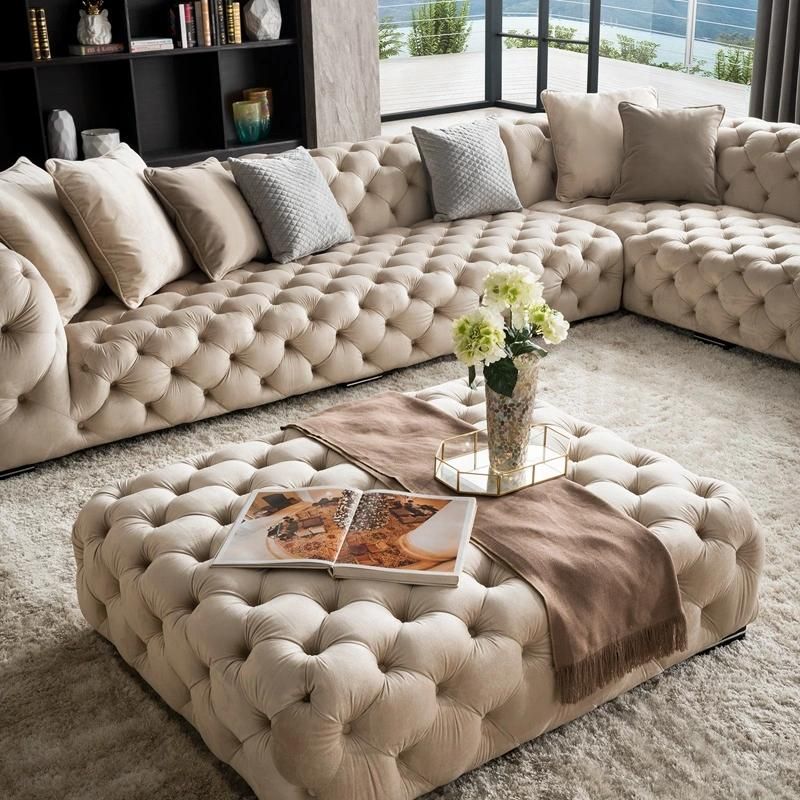 Italian Furniture Living Room Sofa Set Modern Furniture Luxury Upholstery Fabric Sectional Sofa L Shape Corner Sofa