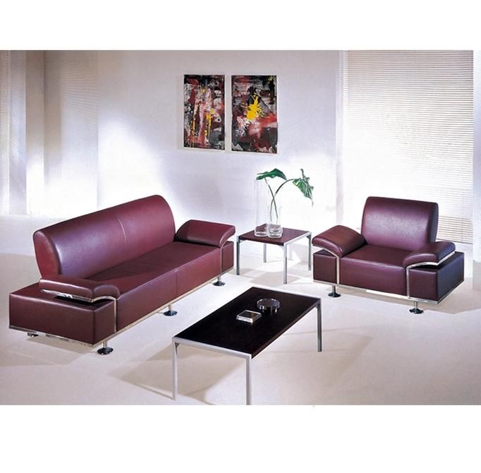 High Quality Red Leather Office Reception Sofa in Stock