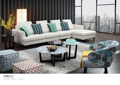 Factory Supply Directly Home Furniture Leather Fabric Upholstery Corner Sofa