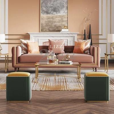 Wholesale Modern Living Room Furniture Set Loveseat Velvet Fabric Sofa