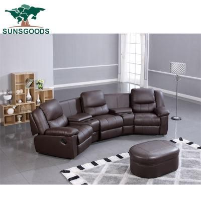 China Manufacturer Home Theater Seating Leather Sofa Set