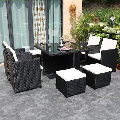 Outdoor Rattan Sofa Combination Balcony Leisure Rattan Chair Outdoor Garden Terrace Courtyard Living Room Imitation Rattan Furniture