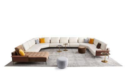 Hotel Lobby Furniture Modern Designu Shape Modular Sectional Conbination Fabric Sofa