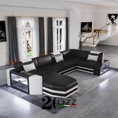 High End Quality Modern Home Leather Furniture Luxury Functional Living Room Hotel Sofa Set