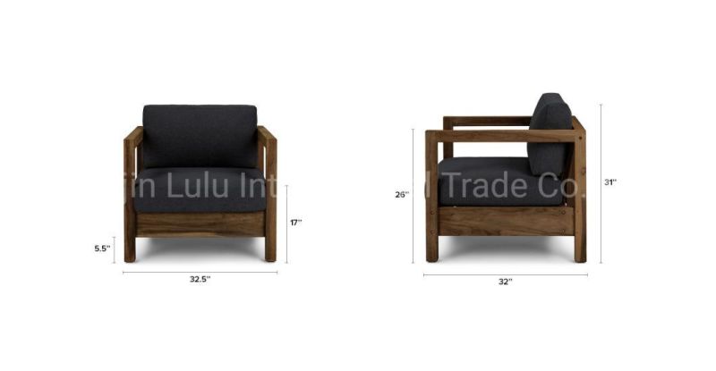 High Quality Modern Patio Furniture Wood Sofa Garden Module Outdoor Sofa