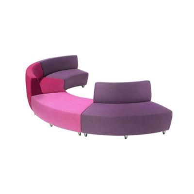 Colorful Curve Cheap Sectional Sofa in Public Area