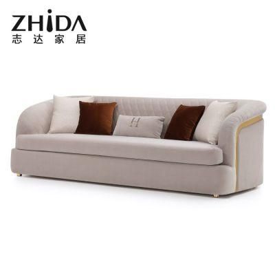 Italian Style Light Luxury Couch High-End 4/2/1 Seaters Living Room Sofa for Villa/ Hotel /High-End Department in Hot Sale