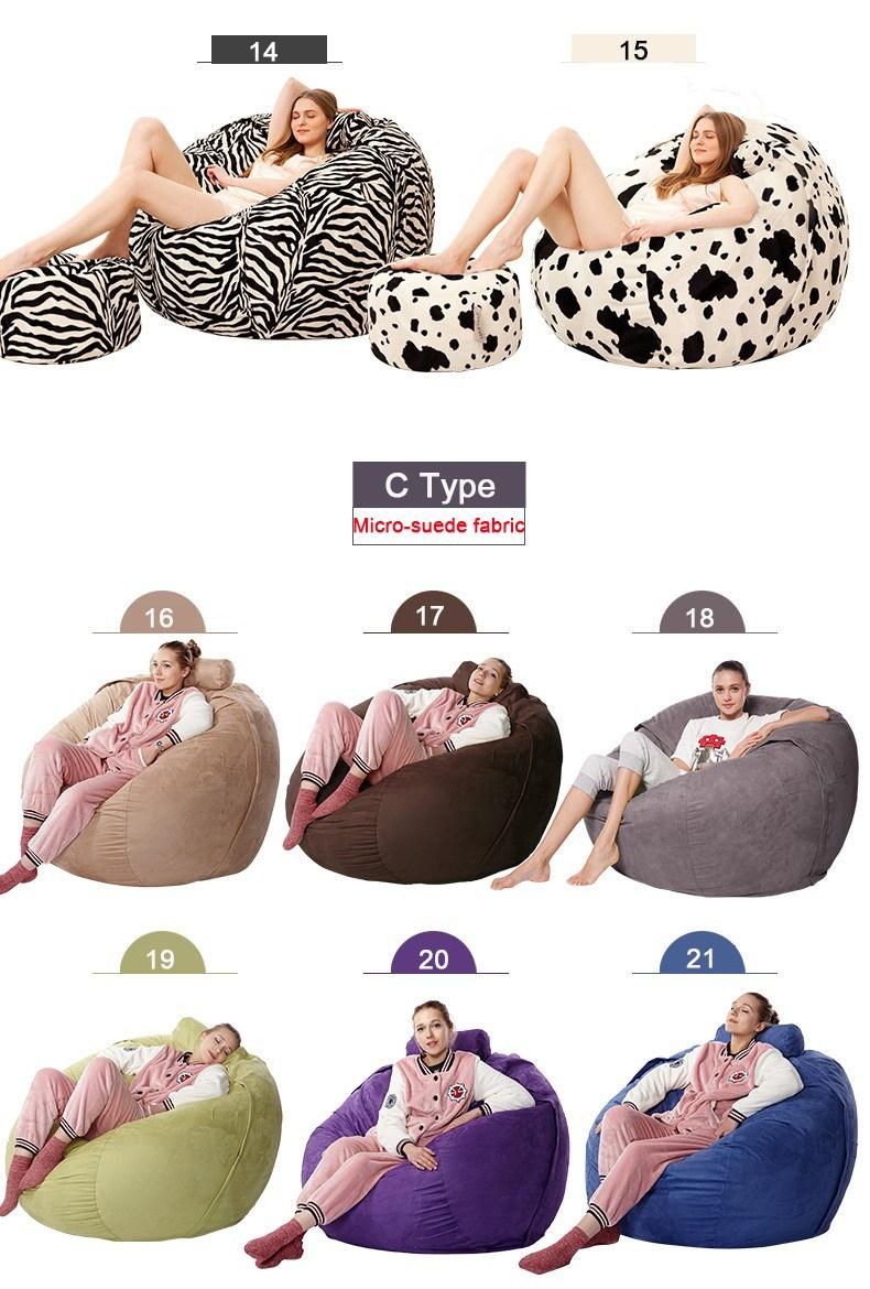 5FT 6FT 7FT Oversize Faux Fur Sofa Bed (foam beanbag chair)