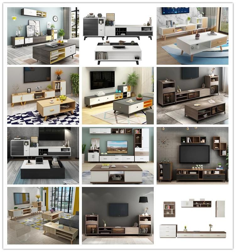 Cheap Wholesale Market Modern Living Room Furniture Sofa TV Stand Wooden Sofa Coffee Table