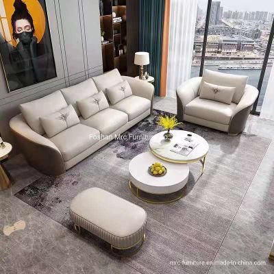 Italian Style Modern Luxury Lasted Design Home Furniture Villa Living Room 1 2 3 Leather Fabric Leisure Sofa for Sale