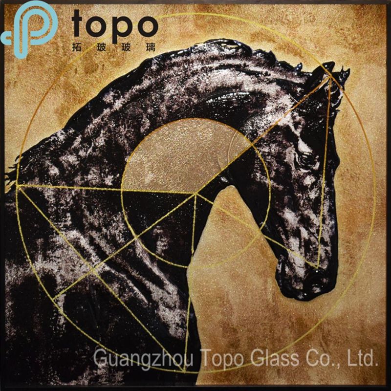 Lifelike Horse Inlaid Glass Painting Into Ultra Clear Low Iron Glass (MR-YB6-2018)