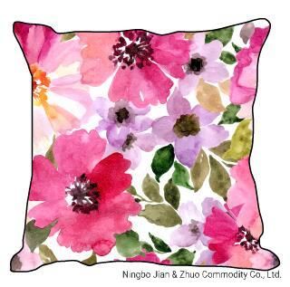 Custom Digital Printing Colorful Flower Polyester Cushion Pillow Household Textiles